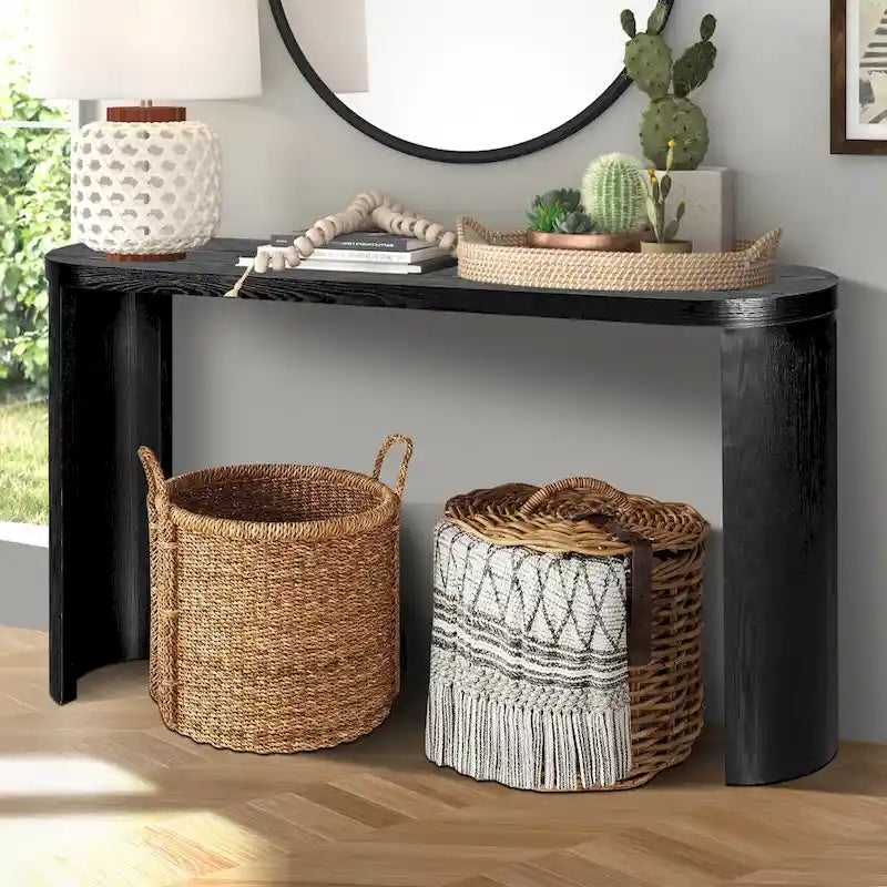 Console large plateau pieds incurvés, 152 cm