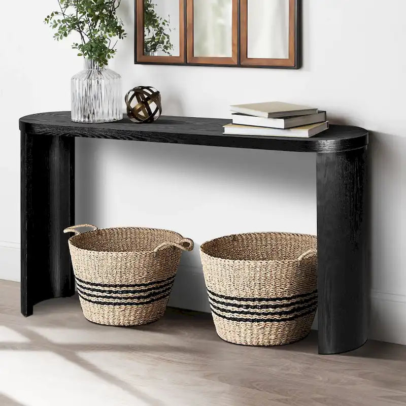 Console large plateau pieds incurvés, 152 cm