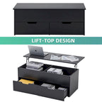 Table basse relevable avec compartiment de rangement caché et 2 tiroirs