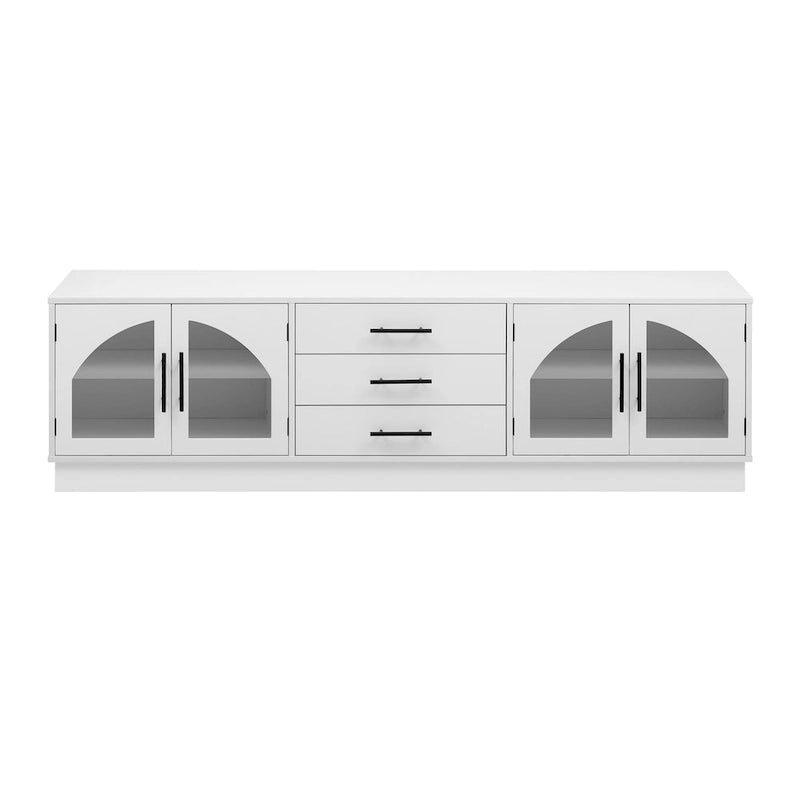 Meuble TV avec étagères réglables et placards de rangement, 175 cm