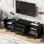 Meuble TV avec étagères réglables et placards de rangement, 175 cm