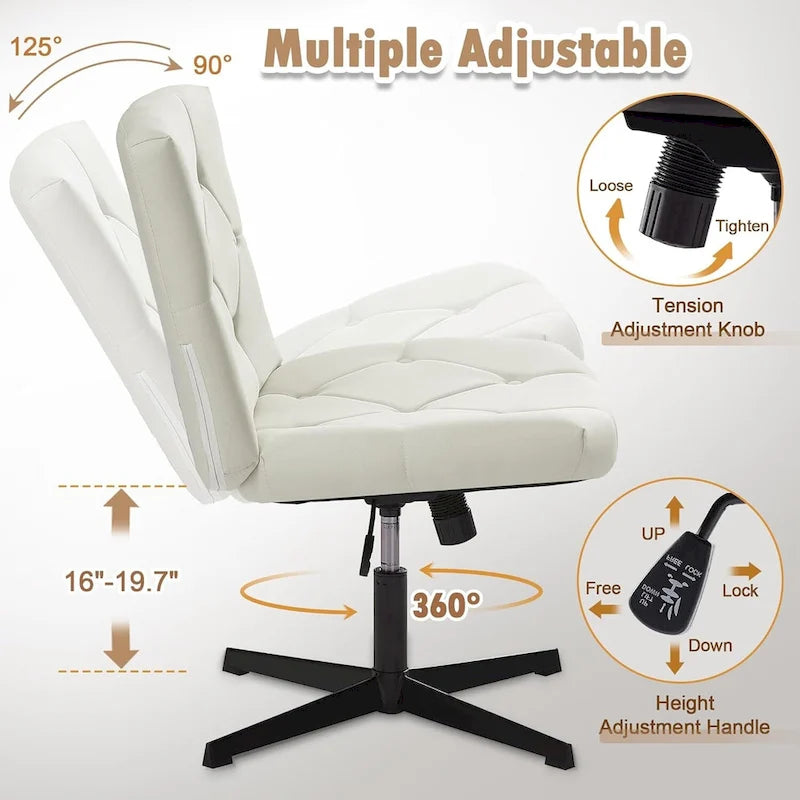 Chaise de bureau sans accoudoirs ni roulettes