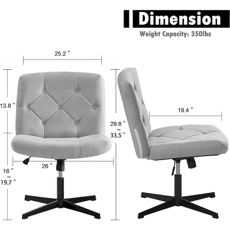 Chaise de bureau sans accoudoirs ni roulettes