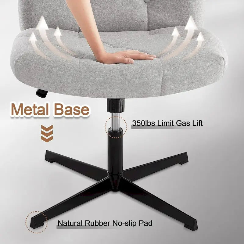 Chaise de bureau sans accoudoirs ni roulettes