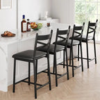 Tabourets de bar rembourrés avec assise en mousse haute densité, noirs, lot