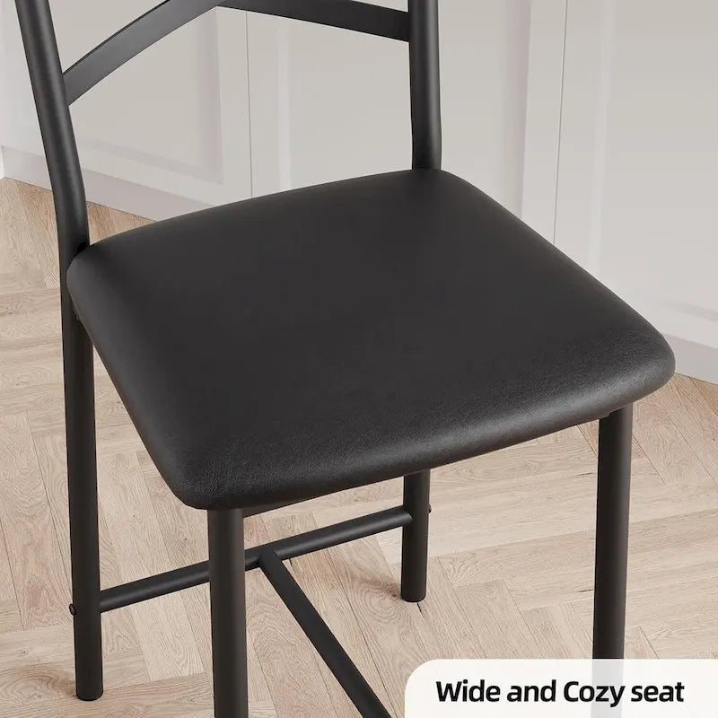 Tabourets de bar rembourrés avec assise en mousse haute densité, noirs, lot