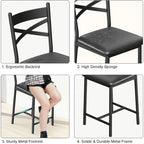 Tabourets de bar rembourrés avec assise en mousse haute densité, noirs, lot