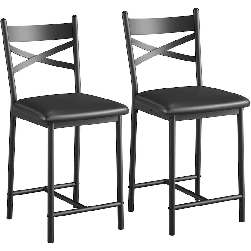 Tabourets de bar rembourrés avec assise en mousse haute densité, noirs, lot