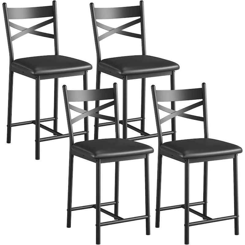 Tabourets de bar rembourrés avec assise en mousse haute densité, noirs, lot