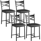 Tabourets de bar rembourrés avec assise en mousse haute densité, noirs, lot