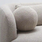 Canapé 3 places en tissu bouclé avec 5 coussins, 216 cm