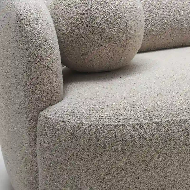 Canapé 3 places en tissu bouclé avec 5 coussins, 216 cm