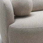 Canapé 3 places en tissu bouclé avec 5 coussins, 216 cm