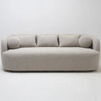 Canapé 3 places en tissu bouclé avec 5 coussins, 216 cm