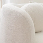 Canapé 3 places en tissu bouclé avec 5 coussins, 216 cm