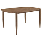 Table à manger ovale en bois massif avec pieds fuselés, Noyer Brun, 160 cm