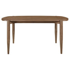 Table à manger ovale en bois massif avec pieds fuselés, Noyer Brun, 160 cm