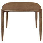 Table à manger ovale en bois massif avec pieds fuselés, Noyer Brun, 160 cm