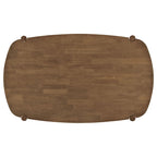 Table à manger ovale en bois massif avec pieds fuselés, Noyer Brun, 160 cm