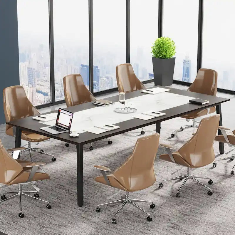 Table de conférence pour 6-8 personnes avec structure métallique, 200 cm