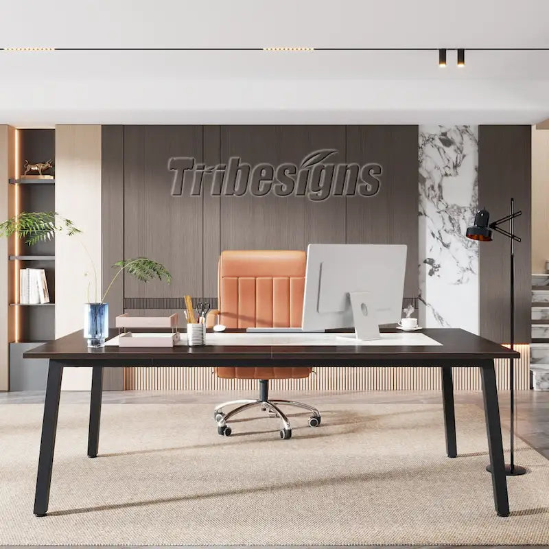 Table de conférence pour 6-8 personnes avec structure métallique, 200 cm