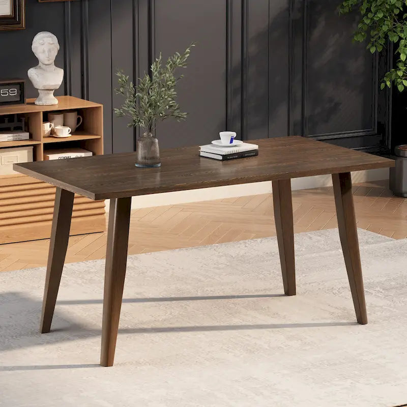 Ensemble de salle à manger 7 pièces de style Mid-Century avec table rectangulaire et 6 chaises rembourrées