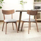 Ensemble de salle à manger 7 pièces de style Mid-Century avec table rectangulaire et 6 chaises rembourrées