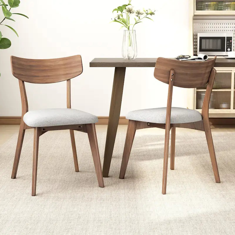 Ensemble de salle à manger 7 pièces de style Mid-Century avec table rectangulaire et 6 chaises rembourrées