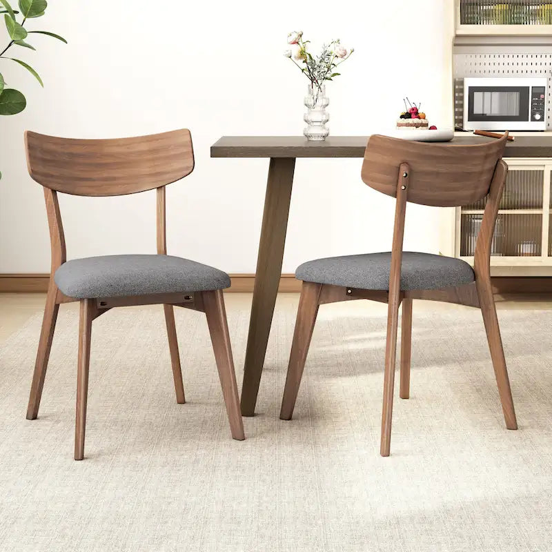 Ensemble de salle à manger 7 pièces de style Mid-Century avec table rectangulaire et 6 chaises rembourrées