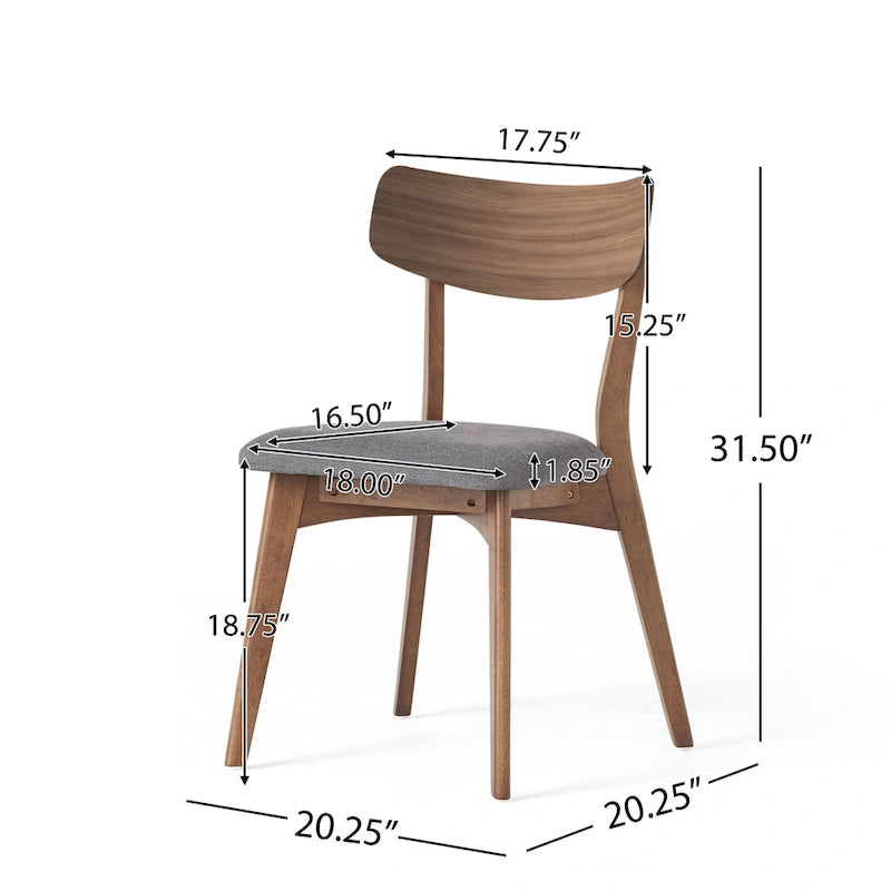 Ensemble de salle à manger 7 pièces de style Mid-Century avec table rectangulaire et 6 chaises rembourrées