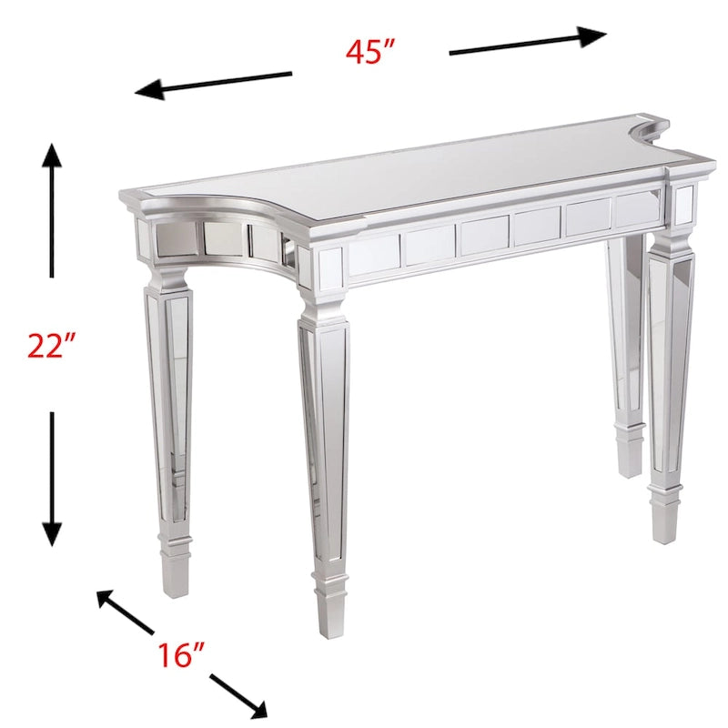 Console miroir glamour au fini argenté