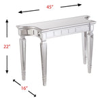 Console miroir glamour au fini argenté