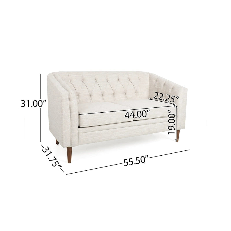 Causeuse capitonnée en similicuir Cantrell Contemporary