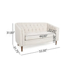Causeuse capitonnée en similicuir Cantrell Contemporary