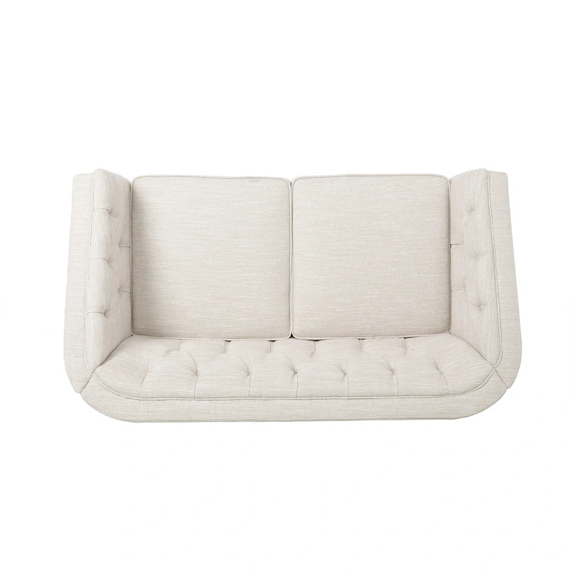 Causeuse capitonnée en similicuir Cantrell Contemporary