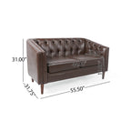 Causeuse capitonnée en similicuir Cantrell Contemporary