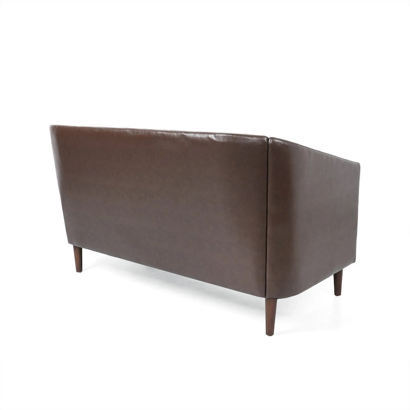 Causeuse capitonnée en similicuir Cantrell Contemporary
