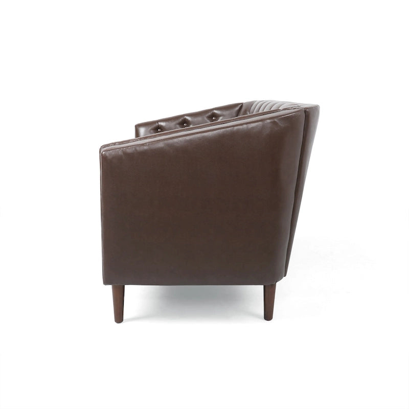 Causeuse capitonnée en similicuir Cantrell Contemporary