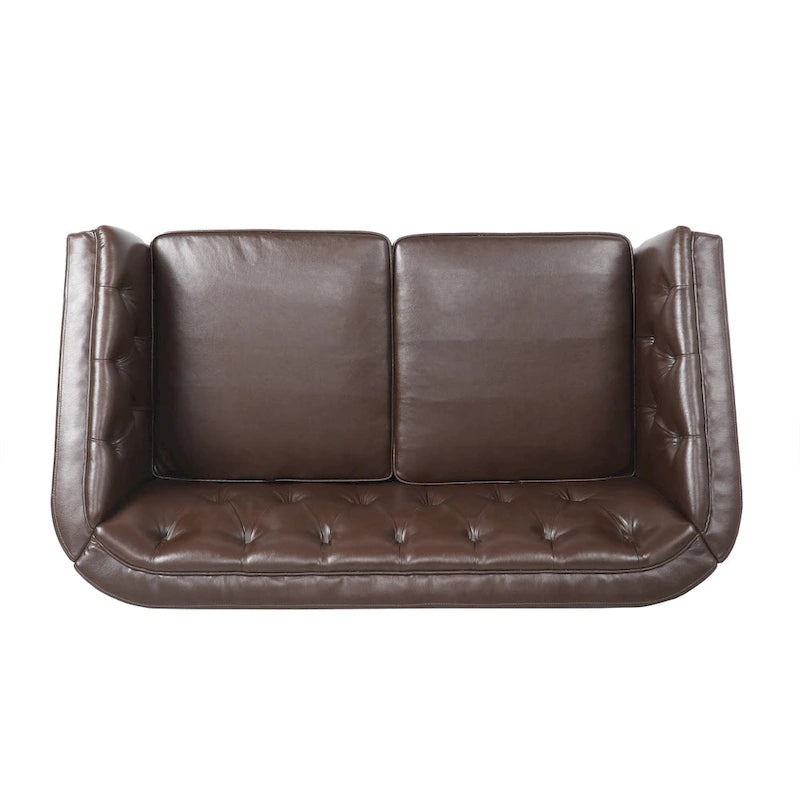 Causeuse capitonnée en similicuir Cantrell Contemporary