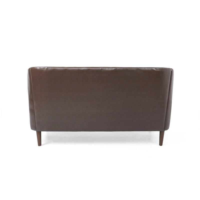Causeuse capitonnée en similicuir Cantrell Contemporary