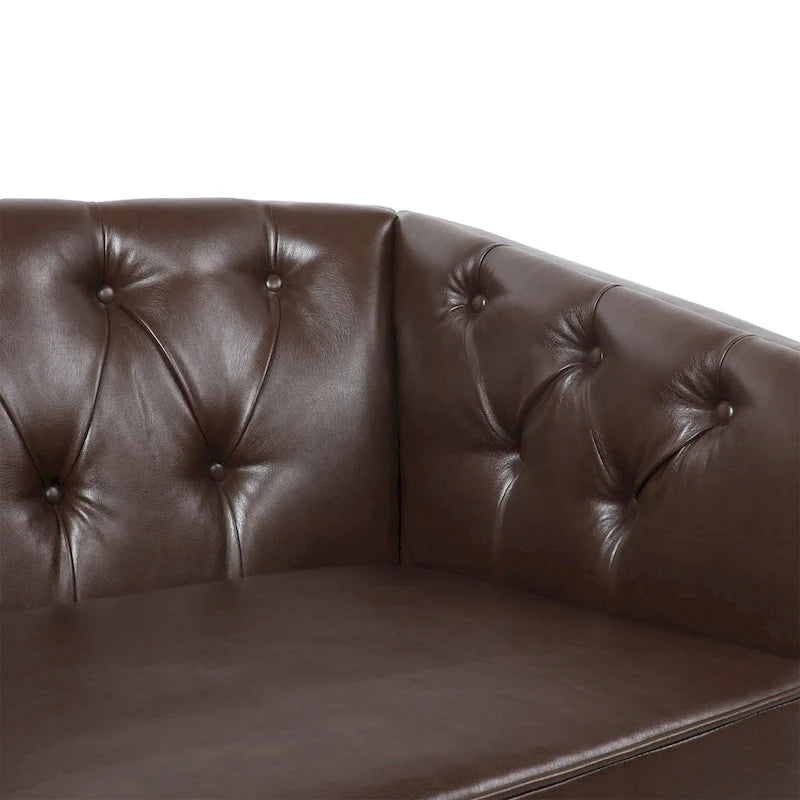 Causeuse capitonnée en similicuir Cantrell Contemporary
