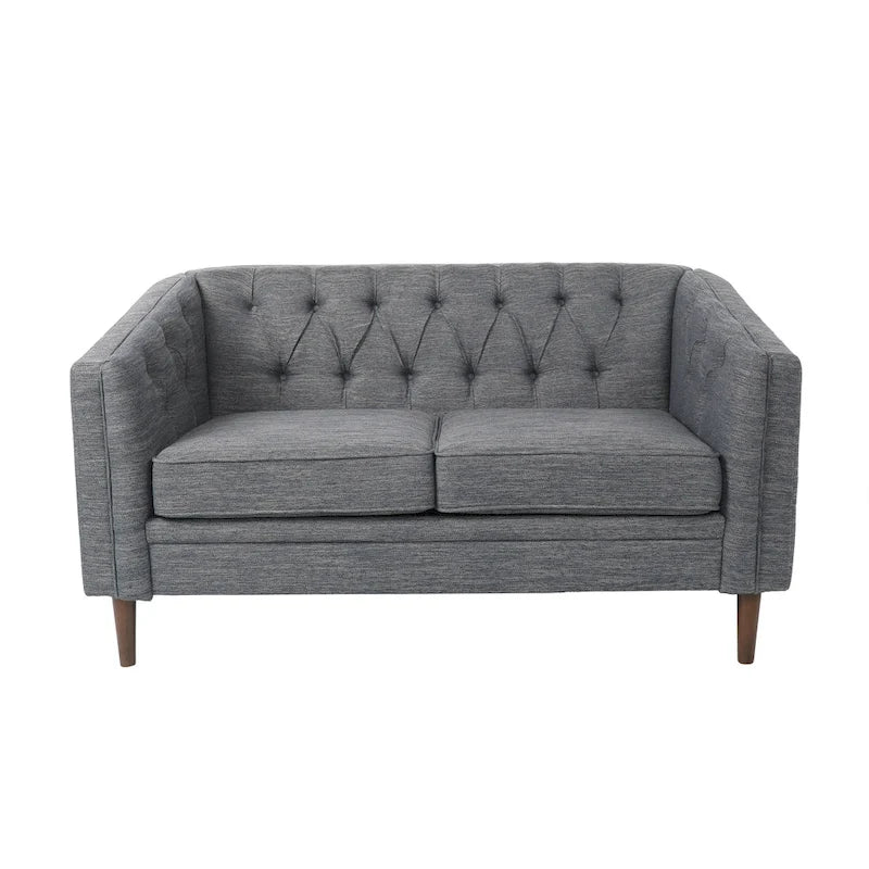 Causeuse capitonnée en similicuir Cantrell Contemporary