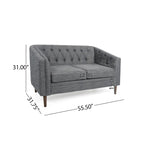 Causeuse capitonnée en similicuir Cantrell Contemporary