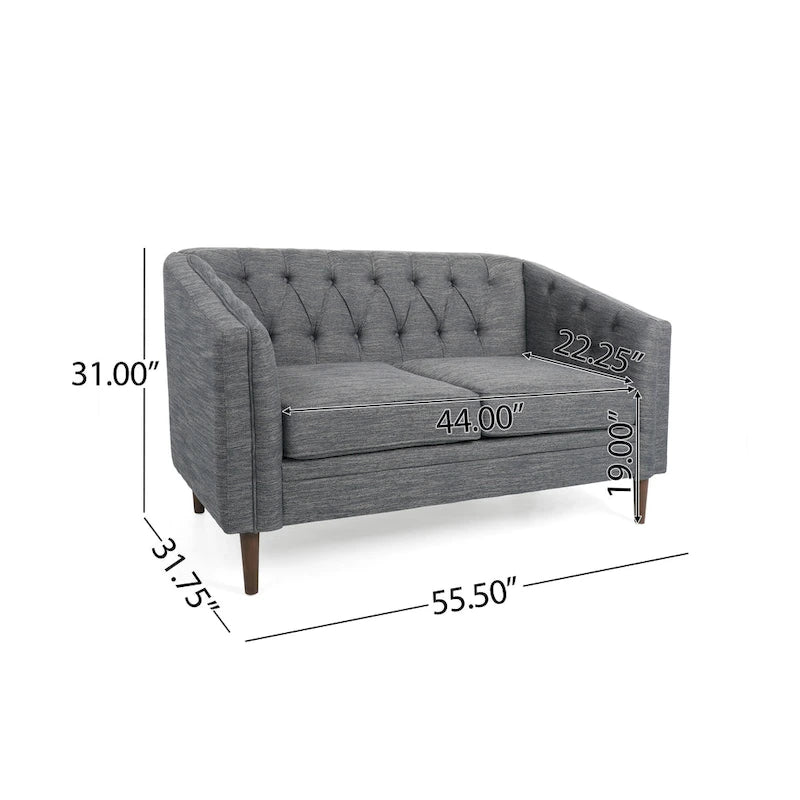 Causeuse capitonnée en similicuir Cantrell Contemporary