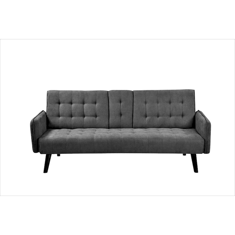 Canapé futon convertible capitonné