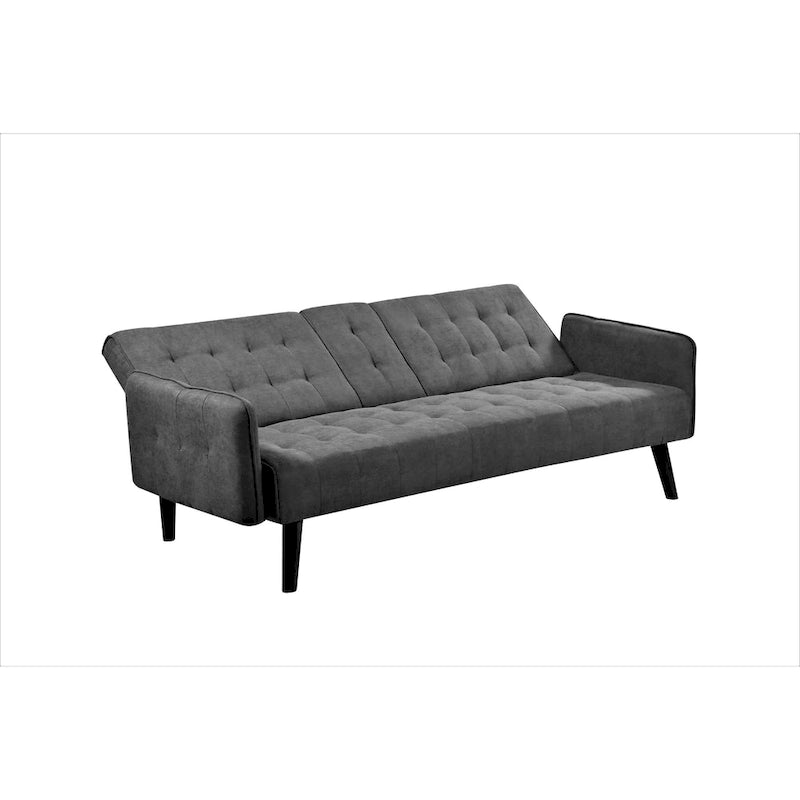 Canapé futon convertible capitonné