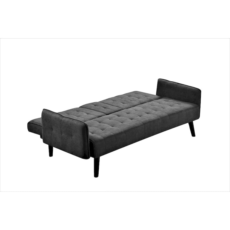 Canapé futon convertible capitonné