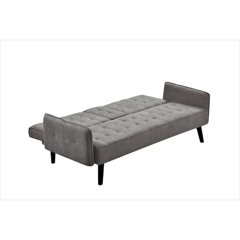 Canapé futon convertible capitonné