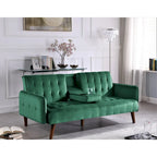Canapé futon convertible capitonné