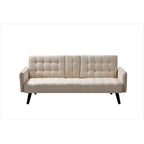 Canapé futon convertible capitonné